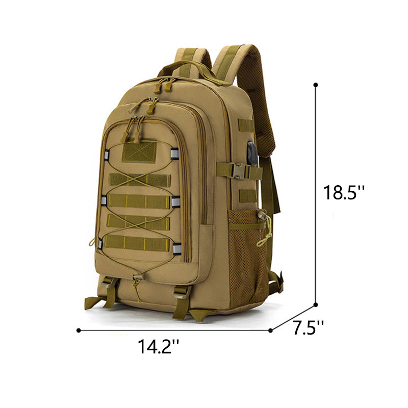 35L USB Charging Port Tactical Backpack with Headphone Interface