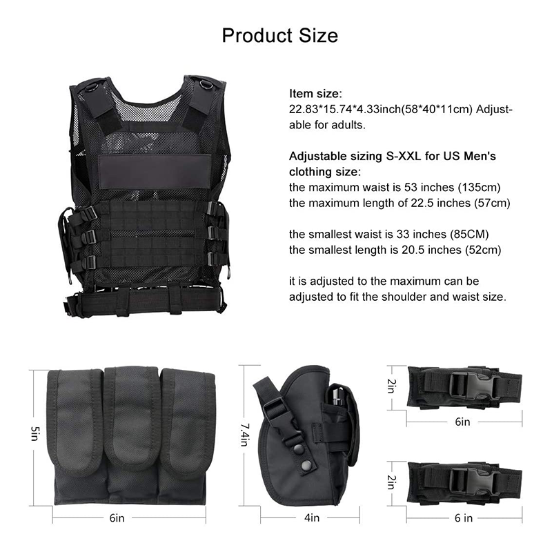 Elite Sportsman Tactical Scenario Vest Product size