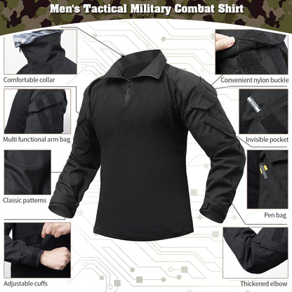 Military Combat Shirt Pure Black Functions