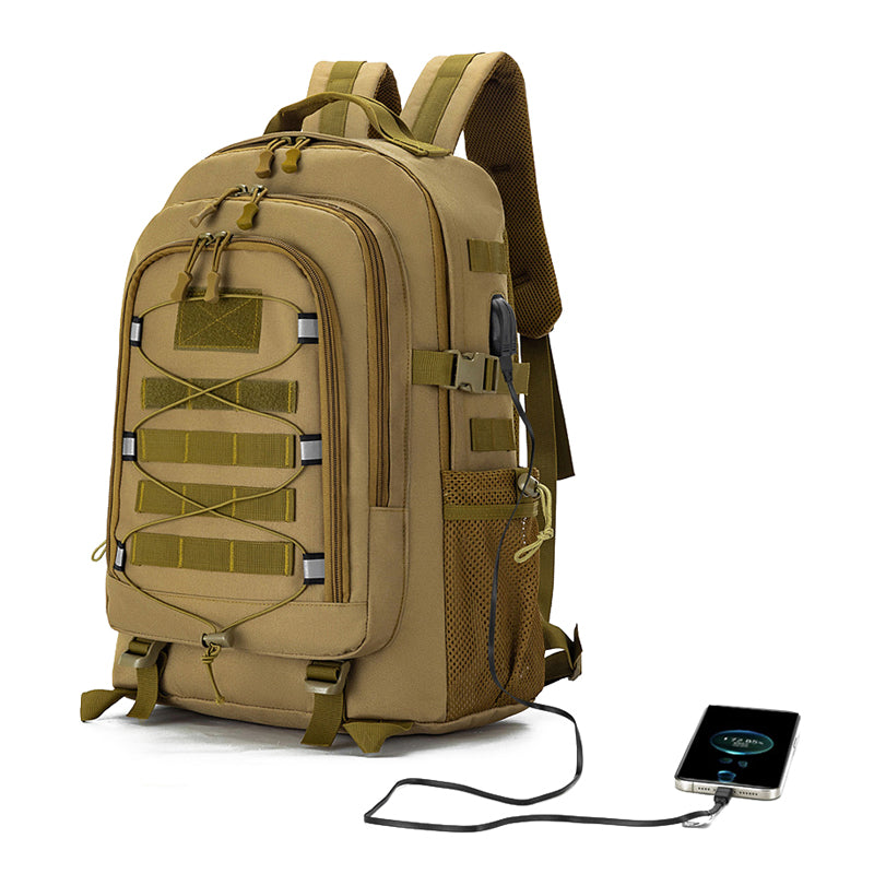 35L USB Charging Port Tactical Backpack with Headphone Interface